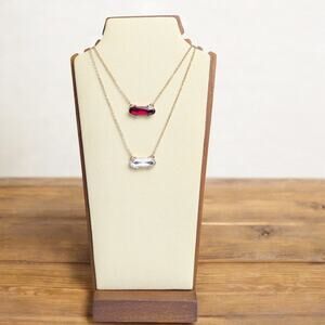 Boutique Fashion  Rhinestone Gold Tone Dainty Minimalist Necklace Bundle X 2